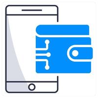 Digital Wallet and wallet icon concept vector
