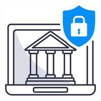 Online Bank Security and security icon concept vector