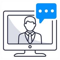 Online Conference and virtual icon concept vector