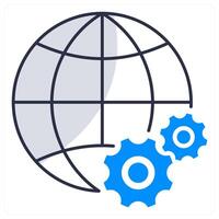 Global Setting and world icon concept vector