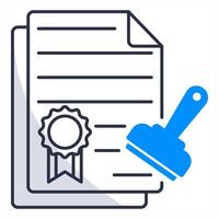 Stamp Paper and stamp icon concept vector