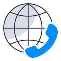 International Conference Call and global icon concept vector
