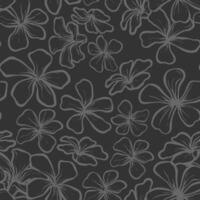Jasmine Indonesian Flower Outline Seamless Pattern vector