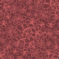Itanamuke Rhododendron Outline Flower Papua Indonesia Seamless Pattern vector