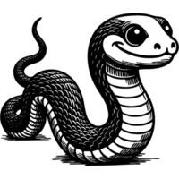 Crawling good snake is symbol of coming 2025 according to Chinese calendar vector