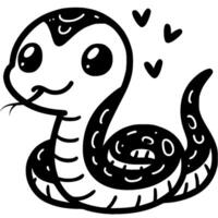 Little baby snakes symbolize new year according to Chinese tradition in monochrome. Simple minimalistic image in black ink drawing on white background vector