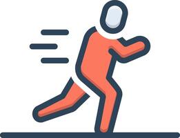Color icon for running vector