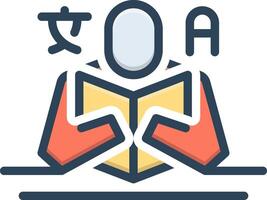 Color icon for language learning vector