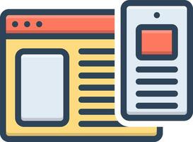 Color icon for responsive design vector