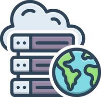Color icon for web server vector