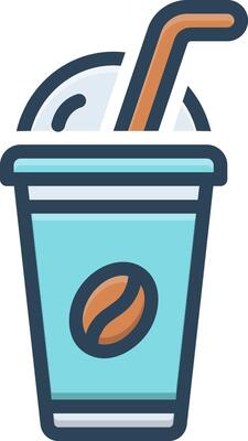 Color icon for coffee shake