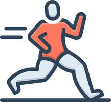 Color icon for running vector
