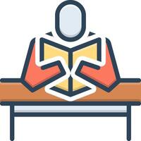 Color icon for reading vector