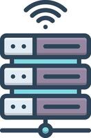 Color icon for server vector