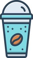 Color icon for coffee cup vector
