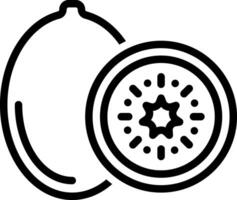 Black line icon for kiwi vector