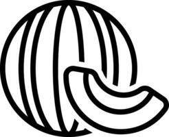 Black line icon for muskmelon vector