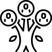 Black line icon for family tree vector