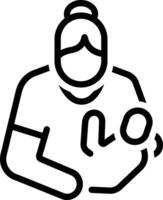 Black line icon for mother vector
