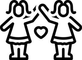 Black line icon for twins vector