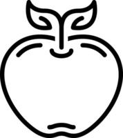 Black line icon for apple vector