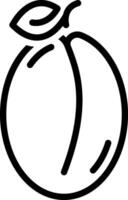 Black line icon for plum vector