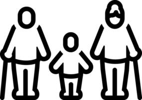 Black line icon for grandparents vector