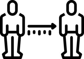 Black line icon for distancing vector