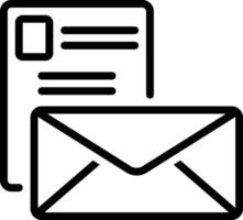 Black line icon for envelope vector