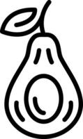 Black line icon for avocado vector