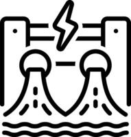 Black line icon for hydro power vector