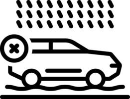 Black line icon for avoid travelling vector