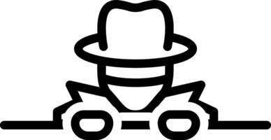 Black line icon for hidden vector