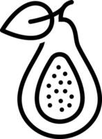 Black line icon for guava vector