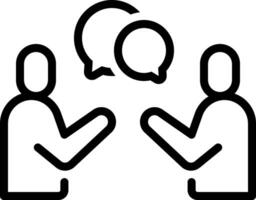 Black line icon for communication vector