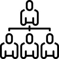 Black line icon for hierarchy vector