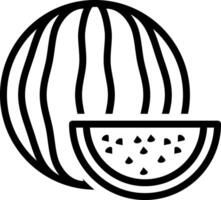 Black line icon for watermelon vector