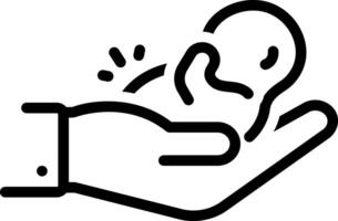 Black line icon for caring vector