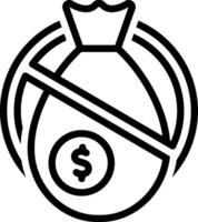 Black line icon for illegal vector
