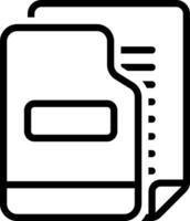 Black line icon for file vector