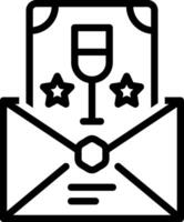 Black line icon for invitation vector