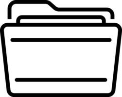 Black line icon for folder vector