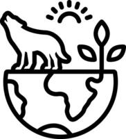 Black line icon for biodiversity vector