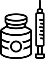 Black line icon for vaccine vector
