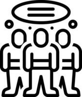 Black line icon for shared interest vector
