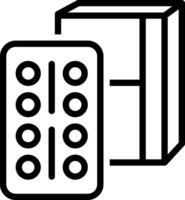 Black line icon for pills strips vector