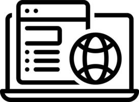 Black line icon for website vector
