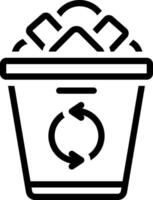 Black line icon for waste sorting vector