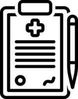 Black line icon for medical report vector