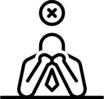 Black line icon for fail vector